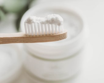 Natural Vegan Remineralizing Whitening Toothpaste for Kids and Adults - Baking Soda Free Formula