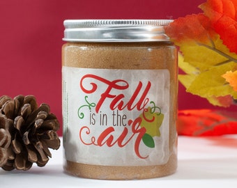 Fall Scented Sugar Scrub - Brown Sugar and Honey Fall Scented Face and Body Scrubm, Emulsified Face Scrub, Whipped Non Foaming Body Scrub,