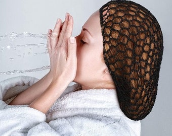 Crochet Women's Hair Net: Rayon Stretchy Sleep Cap