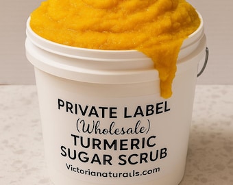 Turmeric Emulsified Sugar Scrub, Wholesale Private Label, Gallon Bulk Exfoliating Skincare