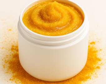 Turmeric Sugar Scrub Face & Body | Brightening Exfoliating Scrub | Natural Skincare Gift for Glowing Skin