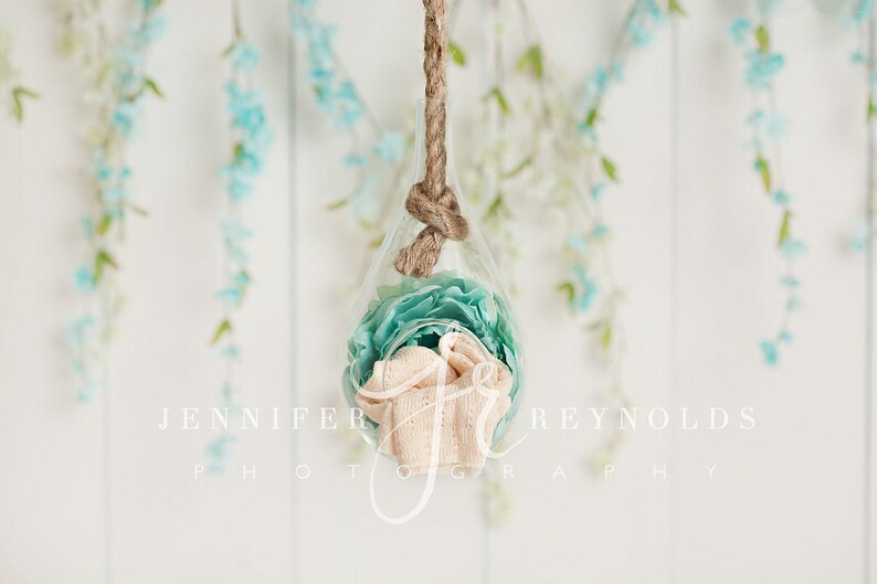 Flower Drop Digital Backdrop, Digital Prop Newborn, Background Terrarium, Digital Background for Newborn Photography image 2