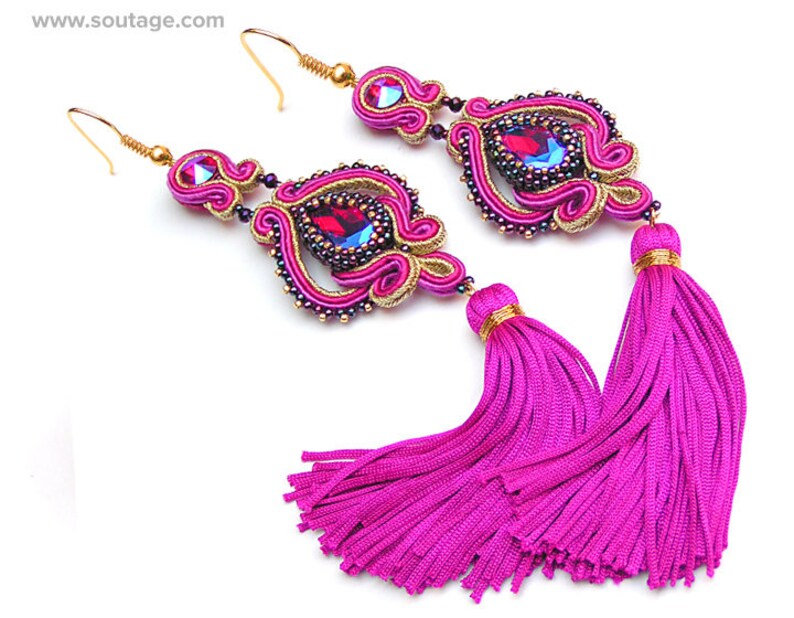 Fuchsia statement earrings Clearance