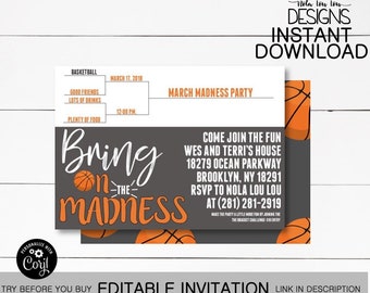 March Madness Invite Etsy