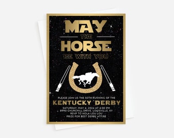 Kentucky Derby Invitation, May the Fourth Invitation, Horse Racing Invitation, Derby Party, Horse Theme Party, Triple Crown, Derby Hat