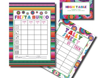 Fiesta Bunco Score Cards: Cinco de Mayo Printable Set (Instant Download)