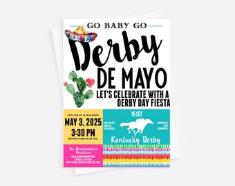 Corjl Derby Day de Mayo Invitation, Kentucky Derby Invitation, Cinco de Mayo Invitation, Derby Party, Cinco de Mayo Party, INSTANT DOWNLOAD