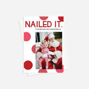 Cartão de Natal com foto da família Corjl, cartão com foto de feriado, cartão Nailed It Santa, cartões de Natal do Papai Noel, DOWNLOAD INSTANTÂNEO, cartão com foto engraçado do Papai Noel