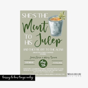 Kentucky Derby | Couples Shower Invite  | Kentucky Derby Invitation | Derby Shower Invitation | Bridal Shower | Mint Julep |  Derby Party