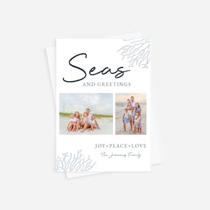Corjl strandvakantie kerstkaart, vakantiegroeten fotokaart, strandfoto kerstkaart, vakantie kerstkaart, INSTANT DOWNLOAD