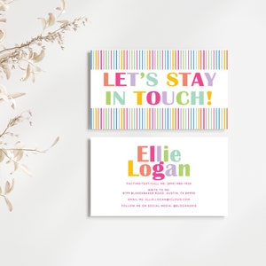 Personalized Camp Calling Cards: Girl's Playdate Contact Card