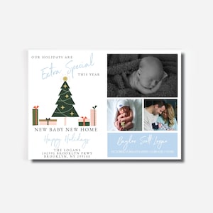 Corjl nieuwe baby nieuwe wieg kerstkaart, geboortekaartje vakantie, INSTANT DOWNLOAD, geboortekaartje, kaart We Moved, New Home-kaart