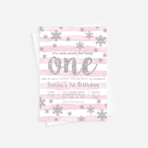 Winter One-derland Invitation, Winter Princess Birthday Invitation, Snow Invitation, Modern Winter Birthday Invitation, Winter Wonderla