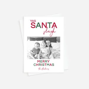 Corjl Christmas Card, Teen Slang, Yas Santa Christmas Photo Card, Biglietto di auguri, Divertente festa in famiglia, Biglietto fotografico di Babbo Natale, DOWNLOAD IMMEDIATO,