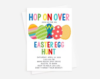 Easter Egg Hunt Invitation: Bunny Theme (Digital or Printed)
