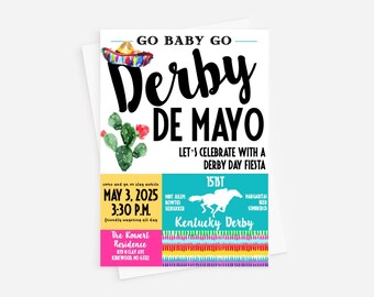 Derby de Mayo Invitation: Horse Racing Fiesta (Digital or Professionally Printed)