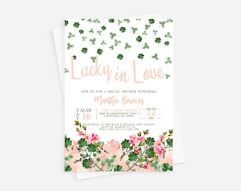St. Patrick's Day Bridal Shower Invitation: Lucky in Love (INSTANT DOWNLOAD)
