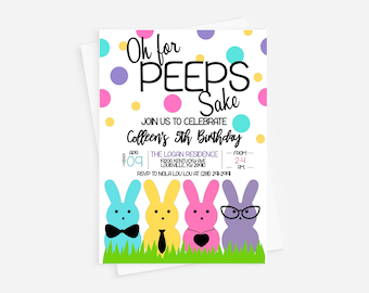 Girl Easter Birthday Invitation: Bunny Party (Corjl Template)