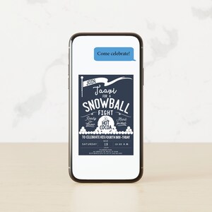 a cell phone with a snowball ticket on the screen