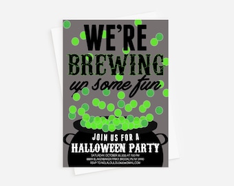 Witch's Brew Halloween Party Invitation (Digital or Printed)