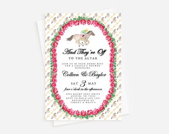 Kentucky Derby Shower Invitation: Couples, Bridal, Rehearsal (Digital or Professionally Printed)