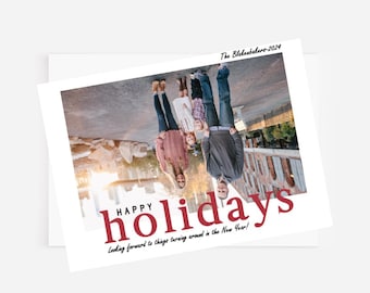 Family Photo Holiday Card  with Matching Envelopes  (Digital or Professionally Printed)