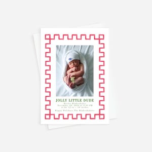 Corjl Jolly Little Dude, tarjeta navideña con anuncio de nacimiento, tarjeta navideña, tarjeta con foto navideña, tarjeta navideña con foto, tarjeta navideña con nuevo bebé