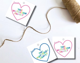 Personalized Family Gift Tags: Custom Square Tags