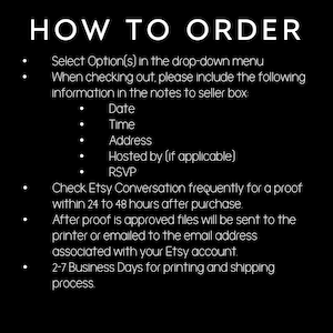 a black and white poster with instructions on how to order