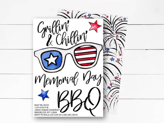 memorial day invitation independence day invitation bbq etsy memorial day invitations