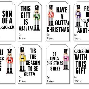 Nutcracker Christmas Gift Tags, Printable Christmas Gift Tags, Digital ...