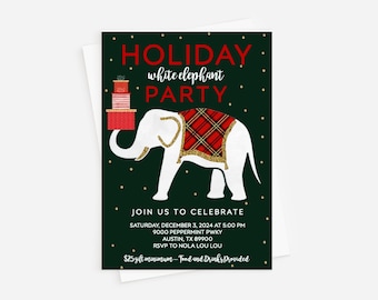 Holiday Party Invitation, White Elephant Party, Ugly Sweater Invitation, Gift Swap Christmas Party, Gift Exchange Party, INSTANT DOWNLOAD