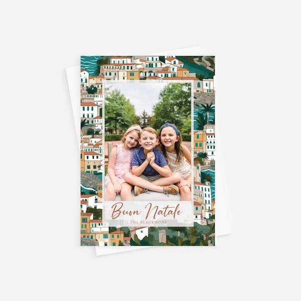 Italian Holiday Photo Card: Buon Natale Christmas Card (Instant Template)