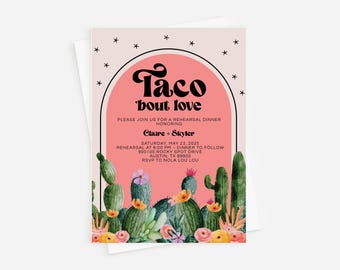 Taco Bout Love Bridal Shower Invitation: Fiesta Cactus Theme (INSTANT DOWNLOAD)