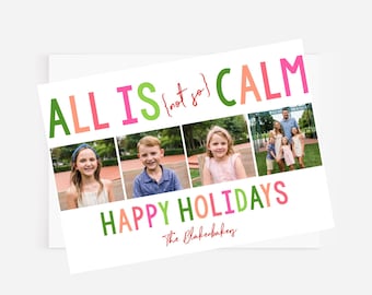 Funny Family Photo Christmas Card: All is Calm (Instant Download)