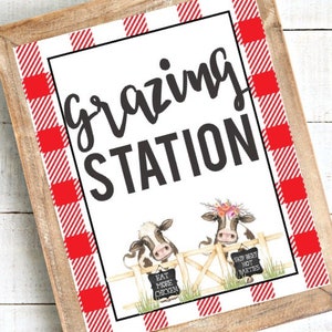 DOWNLOADABLE Grazing Station Table Sign, Cow Birthday Party Food Table Sign, Have You Heard the Moos Matching Decor, Party Sign
