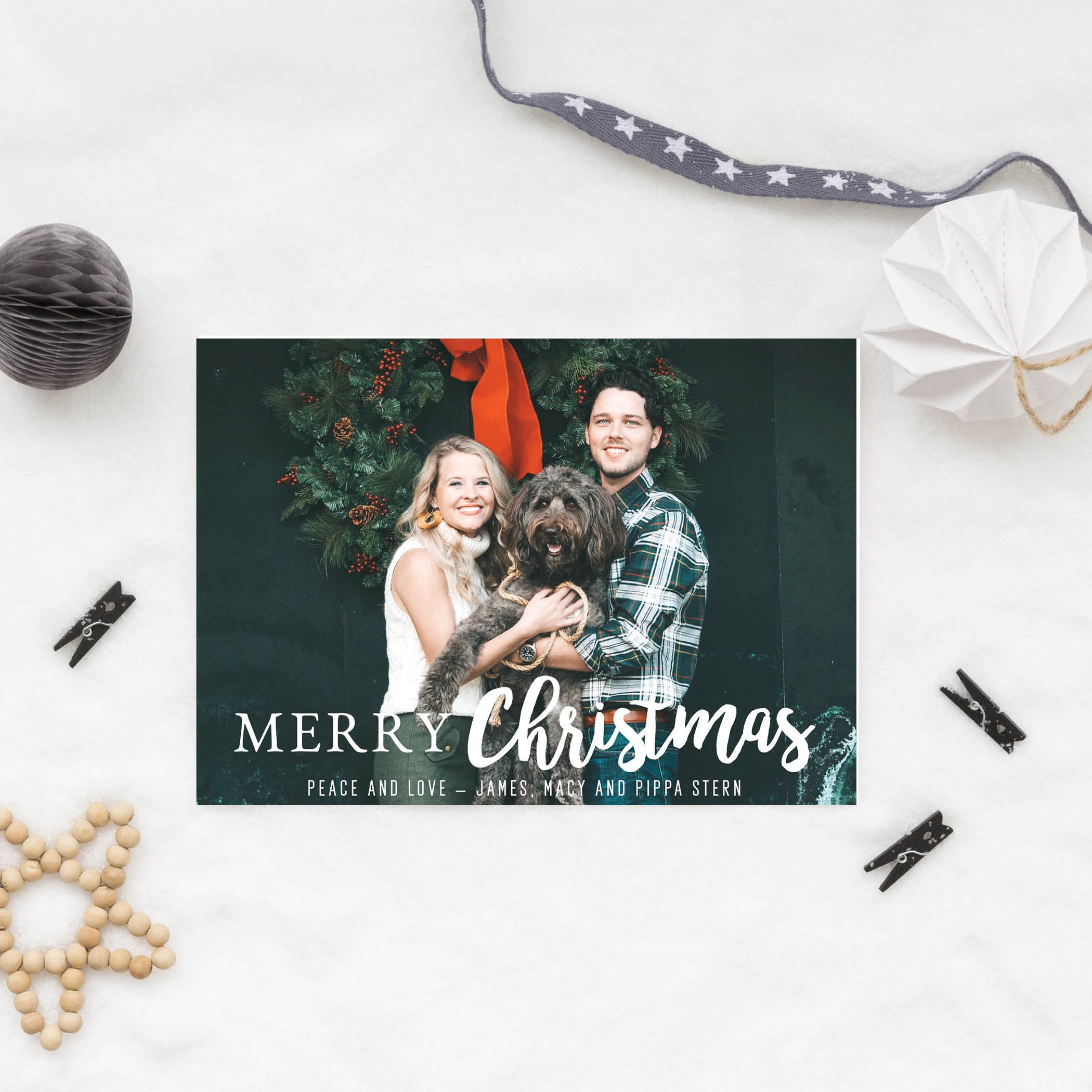 Family Photo Christmas Card Holiday Photo Card Simple - Etsy