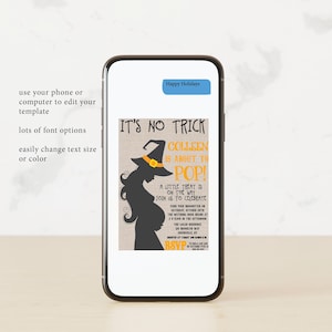 Witch Baby Shower Invitation: Halloween Theme, Gender Neutral (Corjl Template) image 6