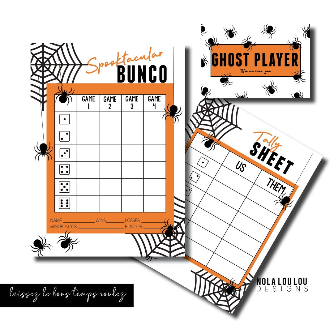 Fall Bunco, Halloween Theme Bunco, Printable Bunco Game, Bunco Score ...