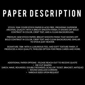 a black and white photo of a paper description