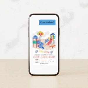 a cell phone displaying a children's birthday celebration