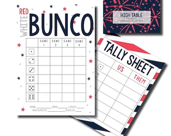 Patriotic Bunco Score Sheets: 4th of July Game Night