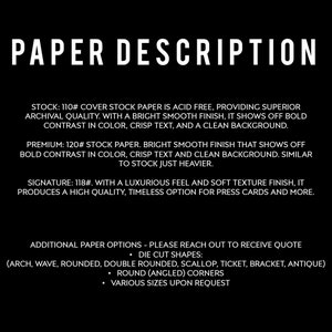 a black and white photo of a paper description
