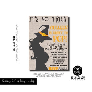 Fall Pop Baby Shower Invitation, Halloween Baby Shower Invitation, Witch Baby Shower Invitation, October Baby Shower Invitation, Fall Shower