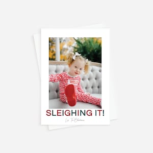 Jargon, sleeën, leuke kerstkaart, kerstfotokaart, kerstfotokaart, grappige familievakantie, fotokaart kerstman, INSTANT DOWNLOAD
