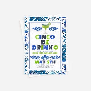 Cinco de Mayo Margarita Fiesta Invitation (Instant Download)
