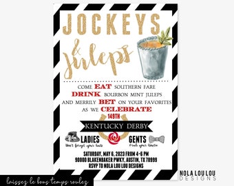 Kentucky Derby Invitation, Horse Racing Invitation, Mint Juleps, Derby Party, Derby Party Invitation, Triple Crown, Horse Race, Kentucky