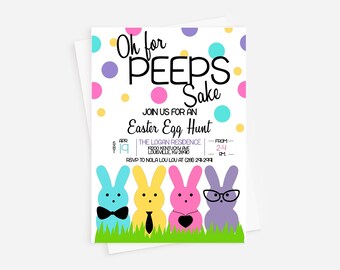 Easter Egg Hunt Invitation: Bunny Candy Theme (Corjl Template)
