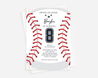 Baseball Birthday Invitation, Sports Theme Party, Ballpark Birthday Party, Boy Birthday Invitation, All Star Birthday, Batter Up, Ballgame