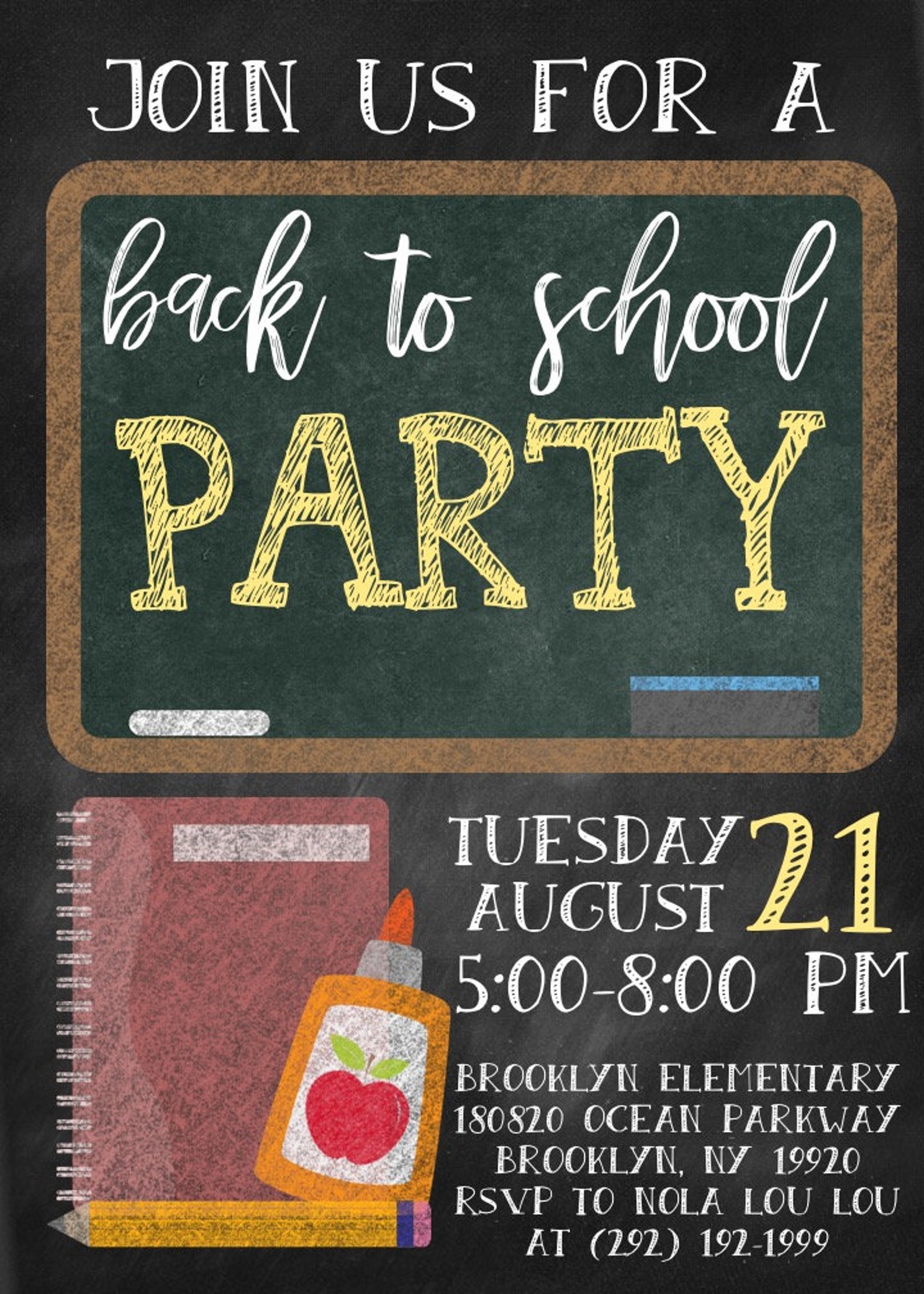 Back to School Invitation Back to School Party Back to | Etsy